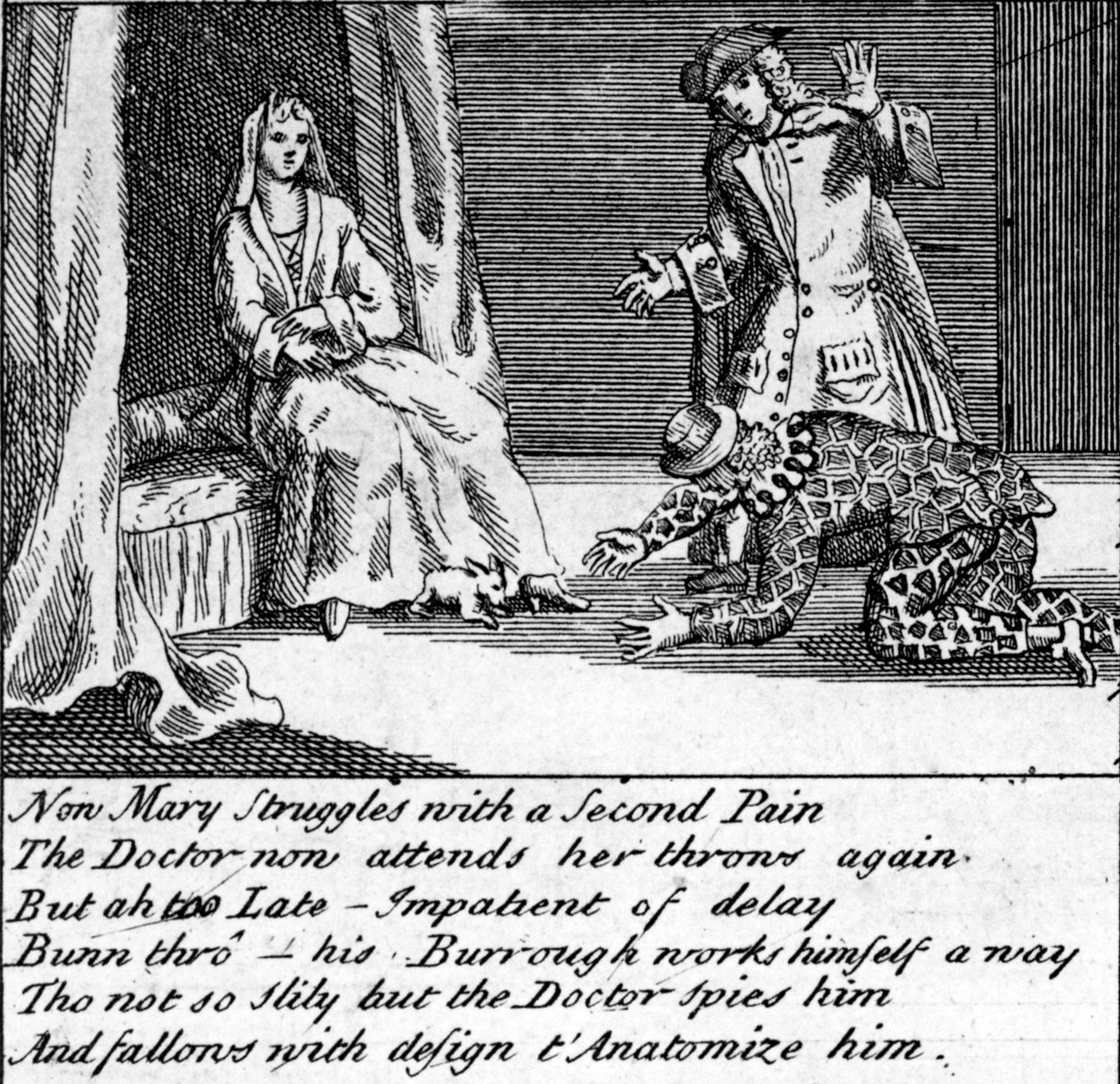 Der Doktor in den Wehen, oder der neue Whim Wham aus Guildford, ca. 1726 von English School