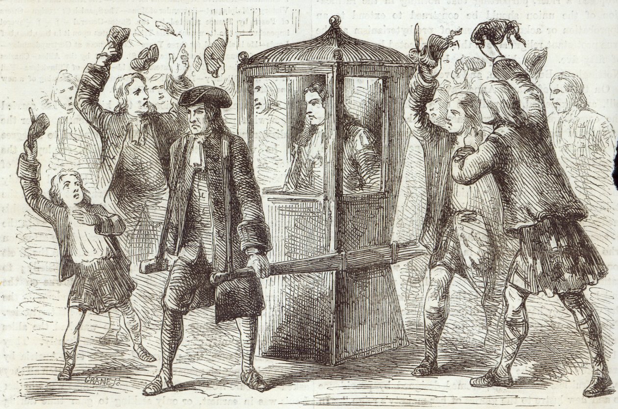 Der Herzog von Hamilton auf dem Weg zum schottischen Parlament von English School