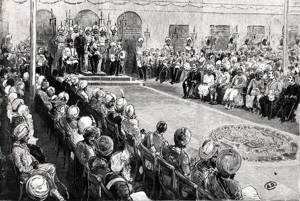 Der Durbar in Rawul Pindi von English School