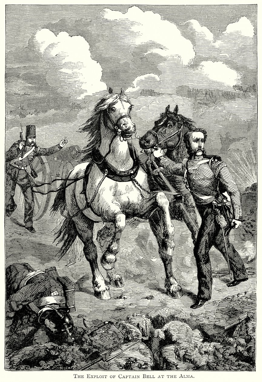 Die Heldentat von Kapitän Bell an der Alma (Gravur) von English School