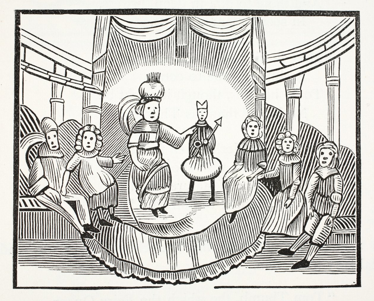 Die berühmte Geschichte von Tom Thumb, Illustration aus Chap-books des achtzehnten Jahrhunderts von John Ashton, veröffentlicht 1882 von English School