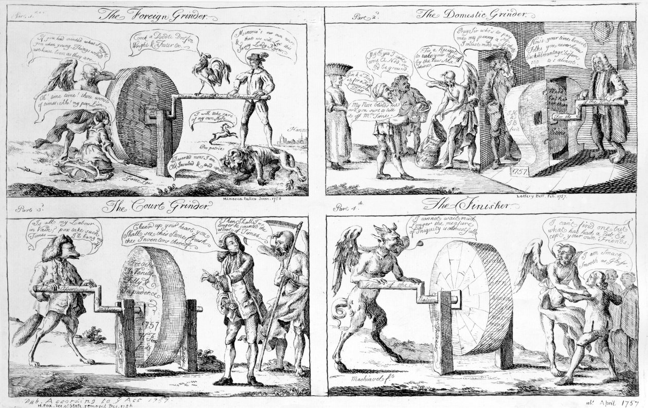 Der ausländische Schleifer, der häusliche Schleifer, der Hofschleifer, der Finisher, 1757 von English School