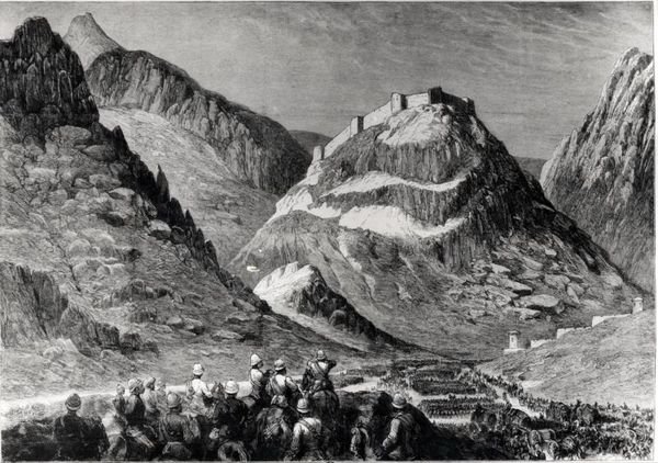 Das Fort von Ali Musjid im Khyber-Pass von English School