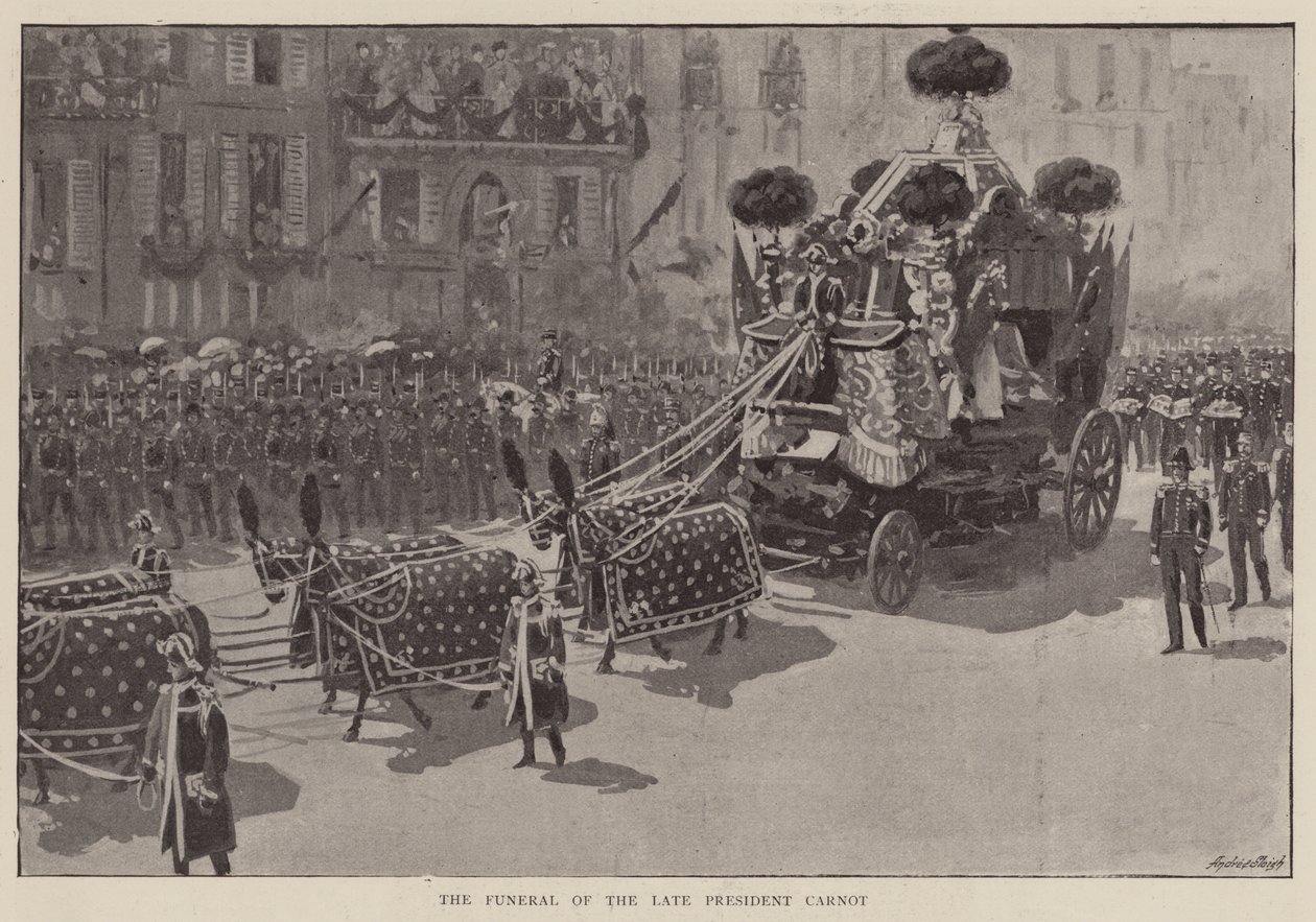 Das Begräbnis des verstorbenen Präsidenten Carnot (Lithografie) von English School
