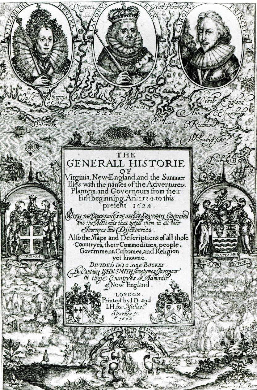 Die allgemeine Geschichte von Virginia, Neuengland und den Sommerinseln, 1624 von English School