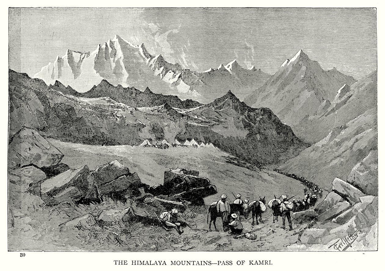 Die Himalaya-Berge – Pass von Kamri von English School