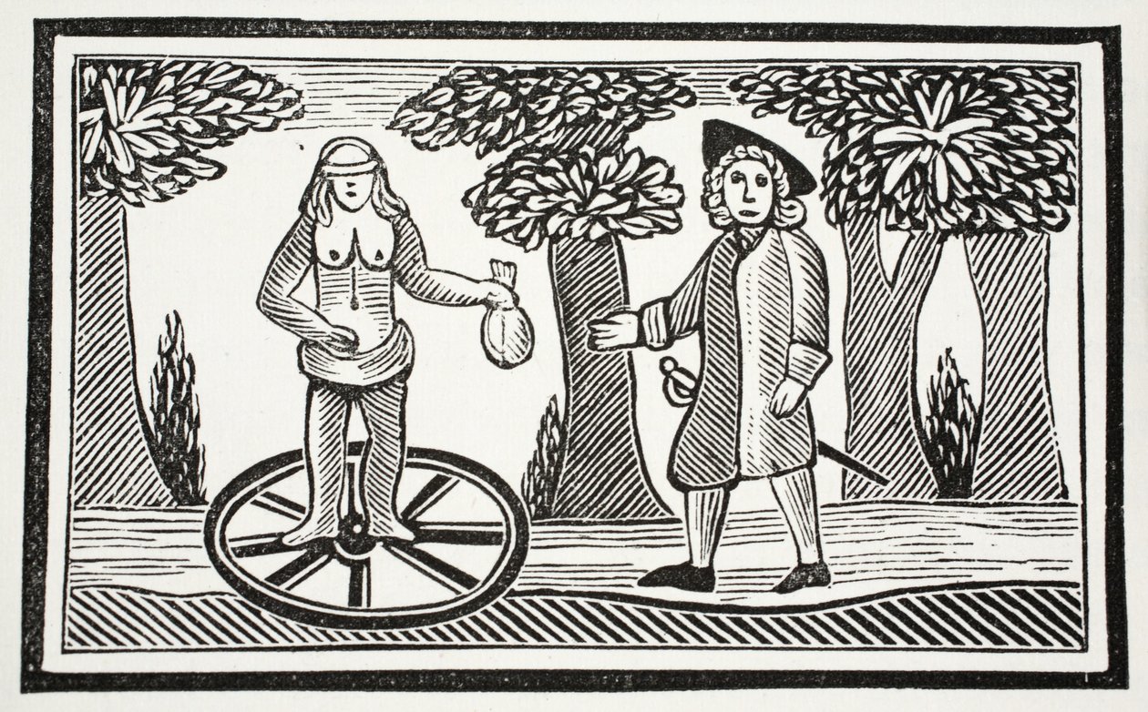 Die Geschichte von Fortunatus, Illustration aus Chap-books of the Eighteenth Century von John Ashton, veröffentlicht 1882 von English School