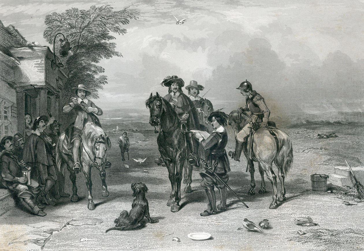Der König auf seiner Reise zu den Schotten, graviert von Frederick T. Heath, 1844 von English School