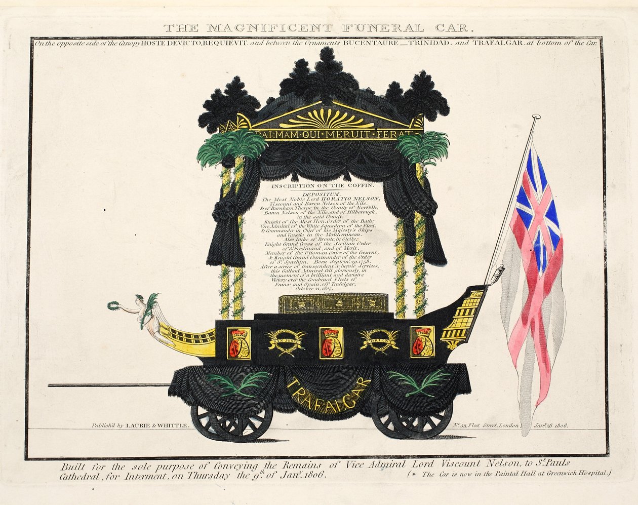 Der prächtige Leichenwagen, veröffentlicht 1806 von English School