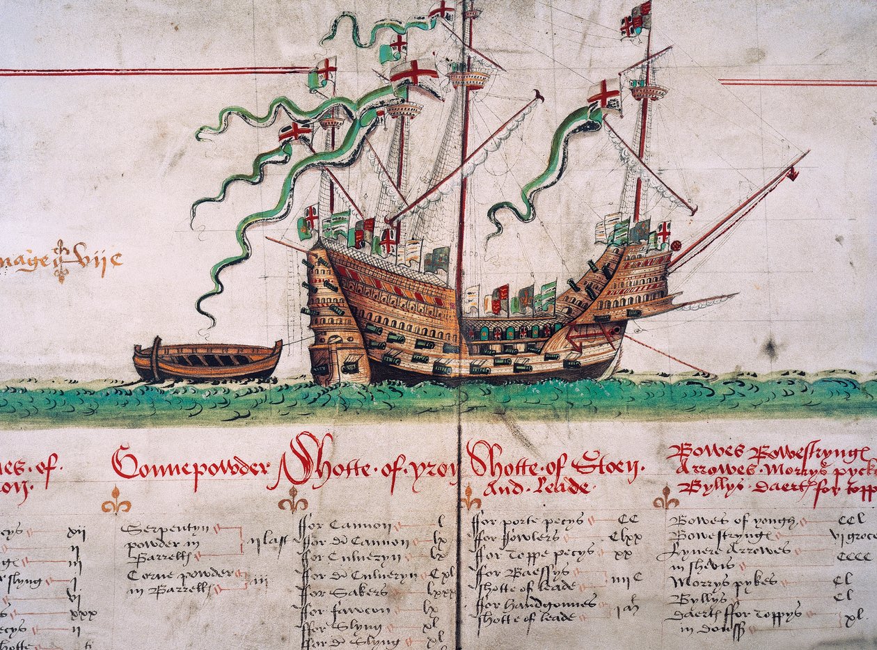 Die Mary Rose, aus dem Anthony Roll von English School