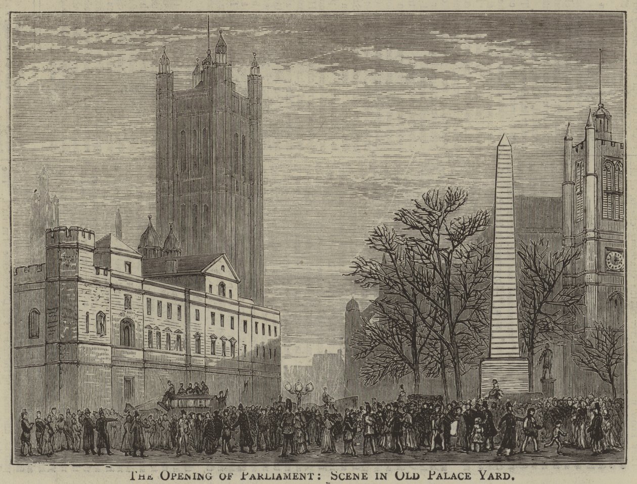 Die Eröffnung des Parlaments, Szene im Old Palace Yard von English School