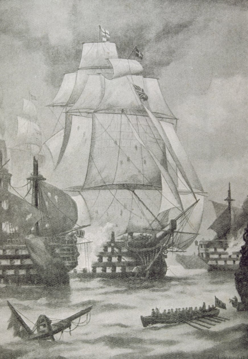 Die Eröffnung der Schlacht von Trafalgar von English School