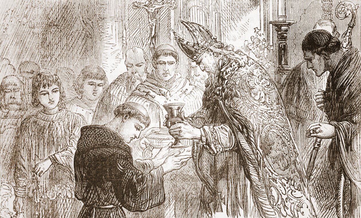 Die Priesterweihe von Luther, Illustration aus Die Geschichte des Protestantismus von James Aitken Wylie, veröffentlicht 1878 von English School