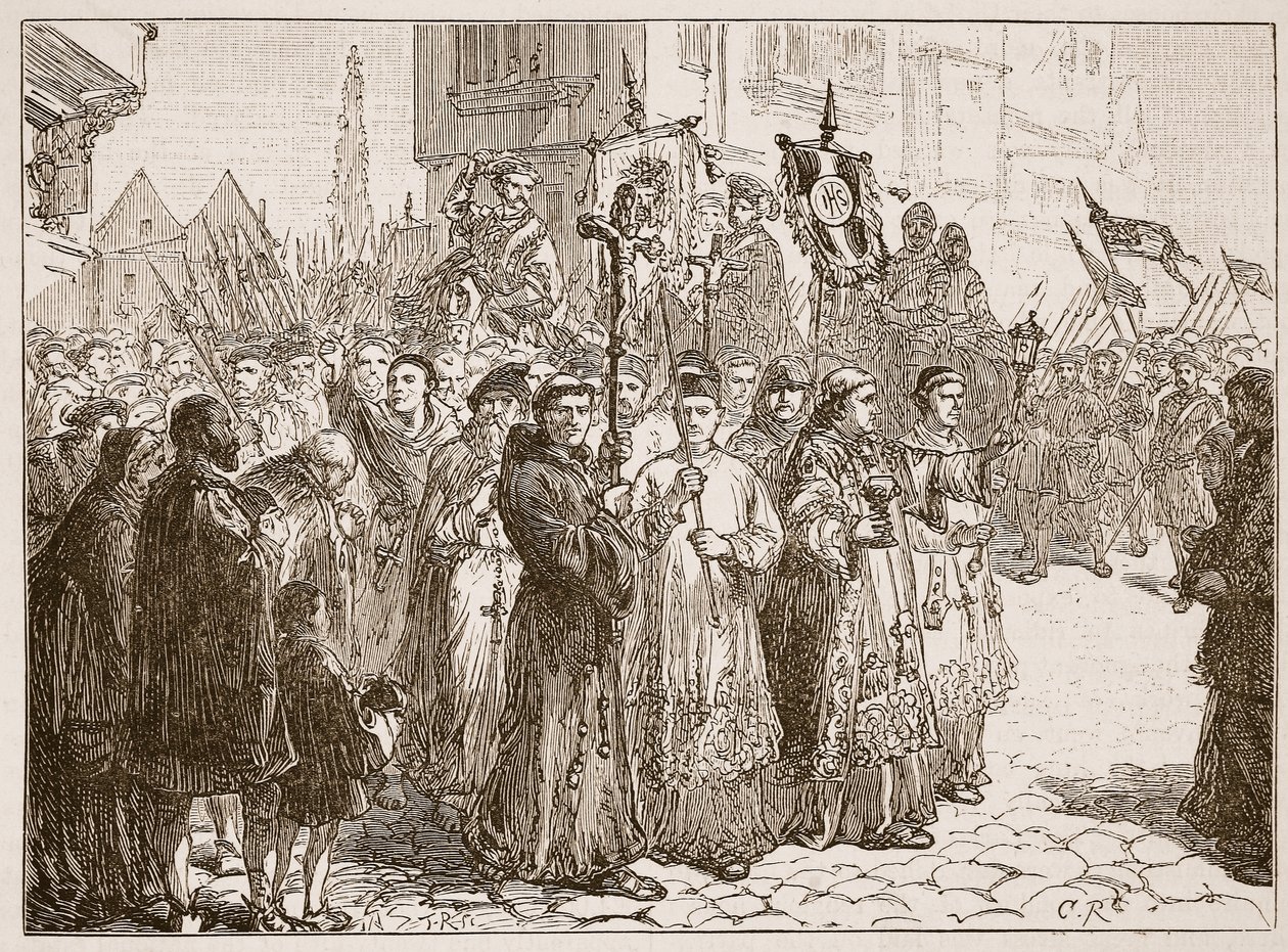 Die Pilgerfahrt der Gnade im Jahr 1536, Illustration aus Cassells Illustrierter Geschichte Englands von English School
