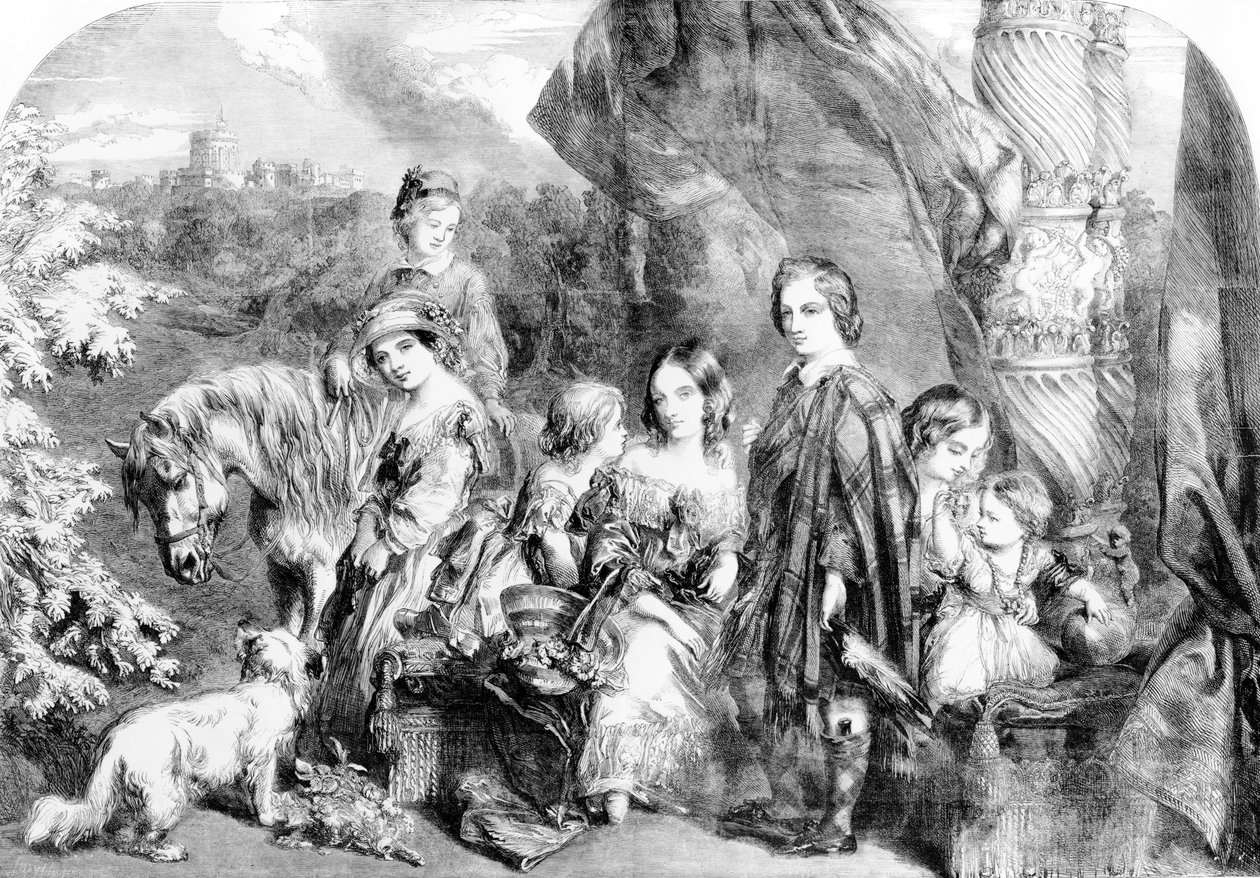 Die Königin und ihre Kinder im Windsor Great Park, aus der 