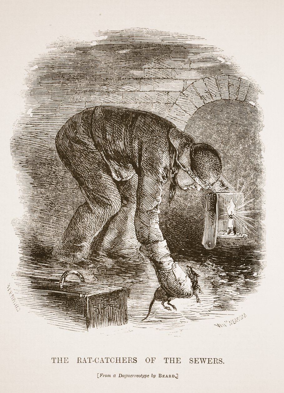Die Rattenfänger der Kanalisation, nach dem Daguerreotypie von Richard Beard, Illustration aus London Labour and London Poor von Henry Mayhew, veröffentlicht 1862 von English School