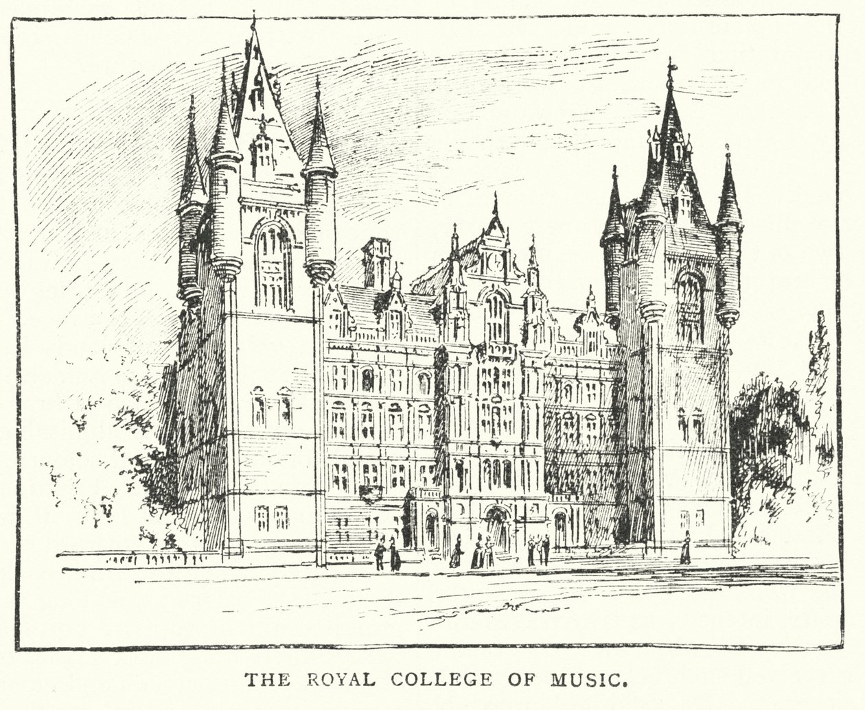 Das Royal College of Music (Gravur) von English School