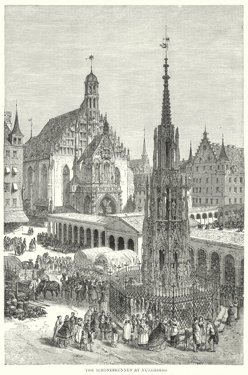 Der Schöne Brunnen in Nürnberg von English School