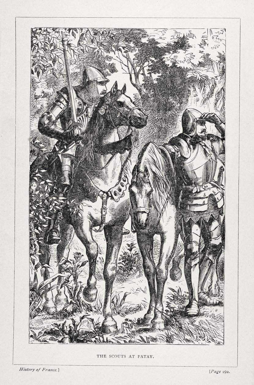 Die Späher von Patay, aus Die Geschichte Frankreichs, von Emile de Bonnechose, veröffentlicht von Ward, Lock und Co, London von English School
