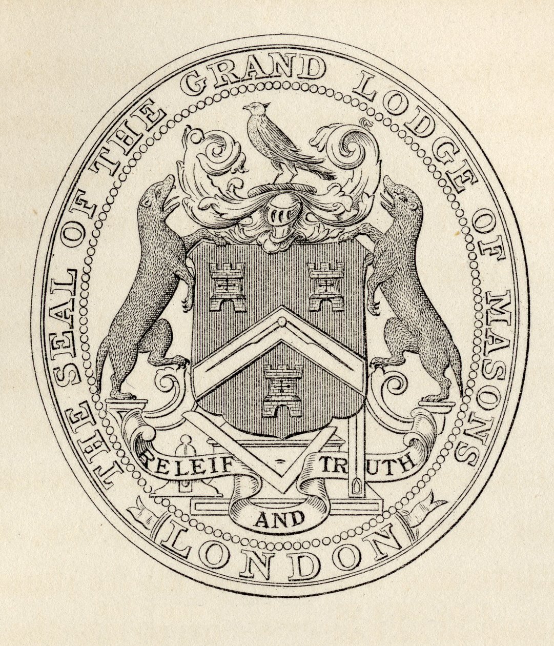 Das Siegel der Großloge der Freimaurer, London, vor 1813, aus 