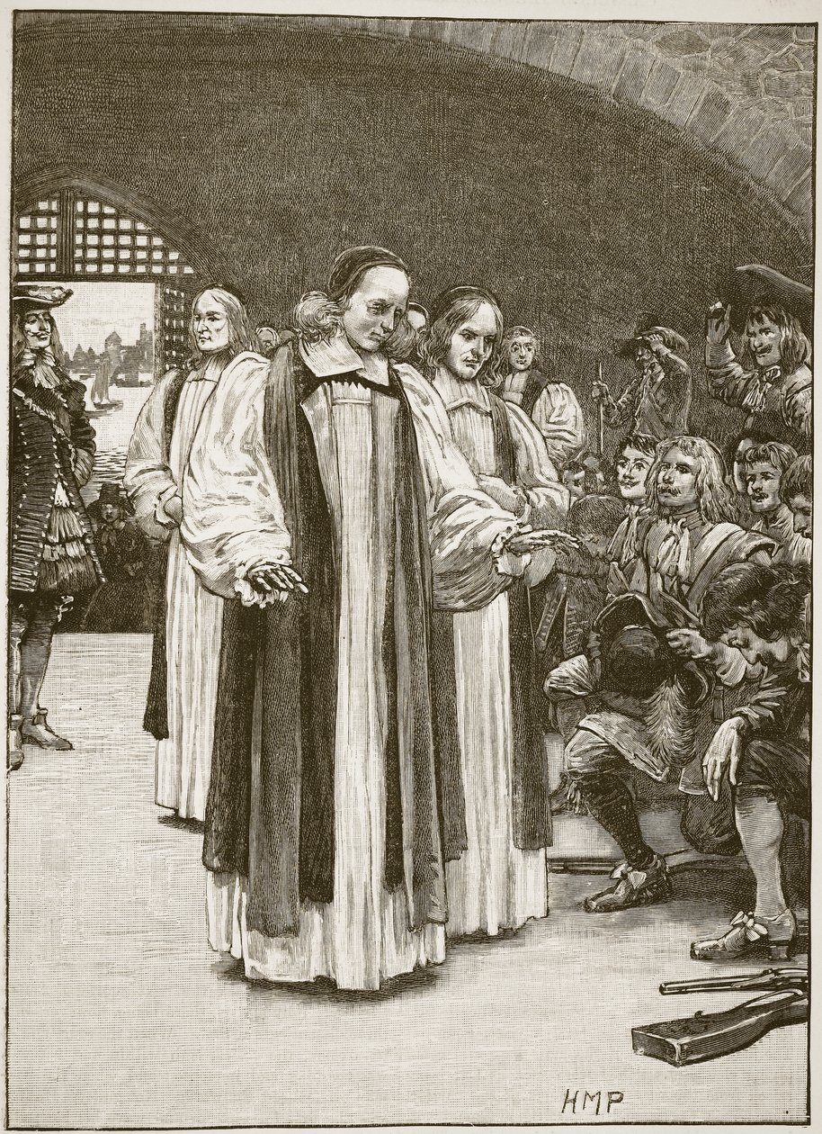 Die sieben Bischöfe betreten den Tower, Illustration aus Cassells Illustrierter Geschichte Englands von English School
