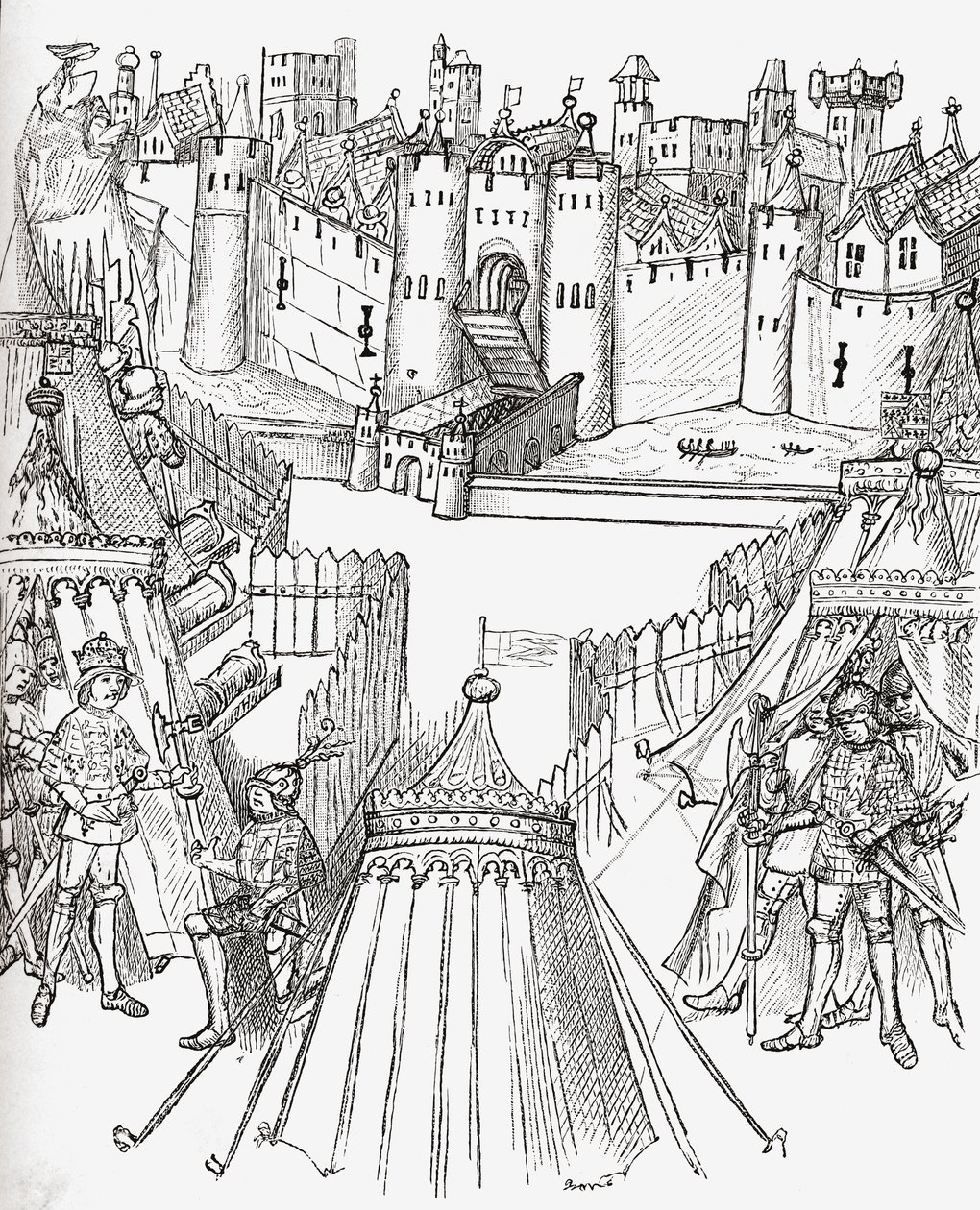 Die Belagerung von Rouen, Frankreich im Jahr 1418, aus 
