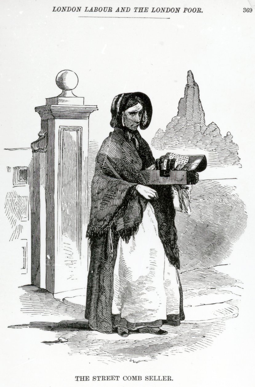 Der Straßenkammverkäufer, ca. 1840 von English School