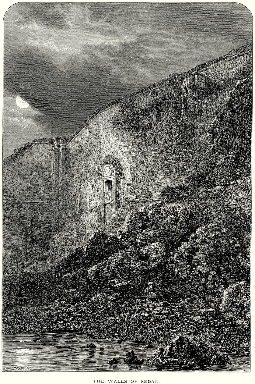 Die Mauern von Sedan (Gravur) von English School