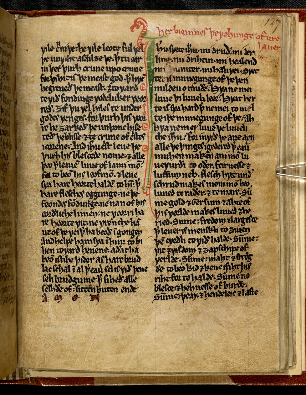 Die Wohunge unseres Herrn, Cotton MS Titus D XVIII, f.127r von English School