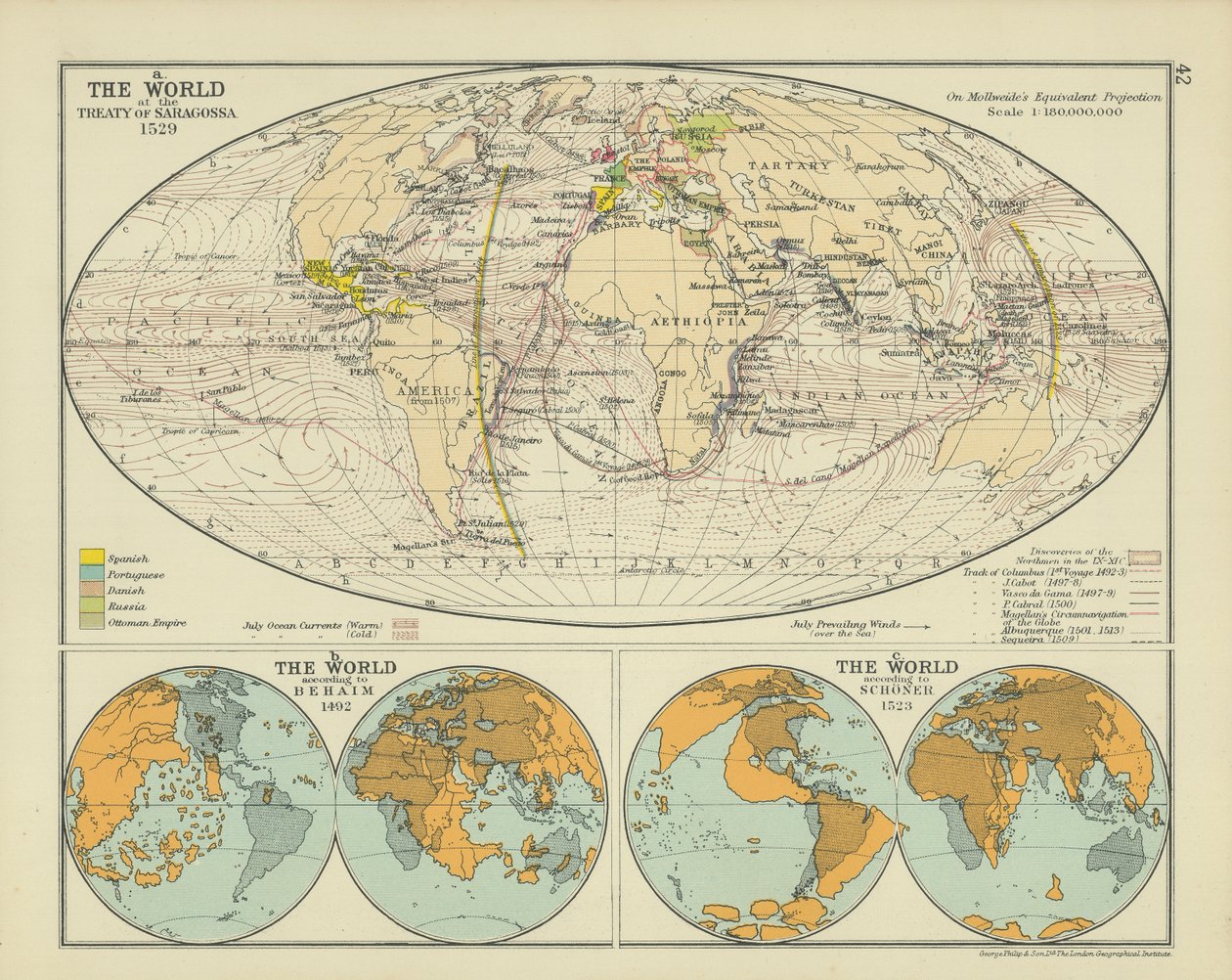 Die Welt beim Vertrag von Saragossa von English School