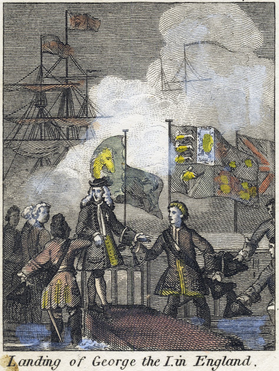 Die Ankunft von König Georg I. in England von English School
