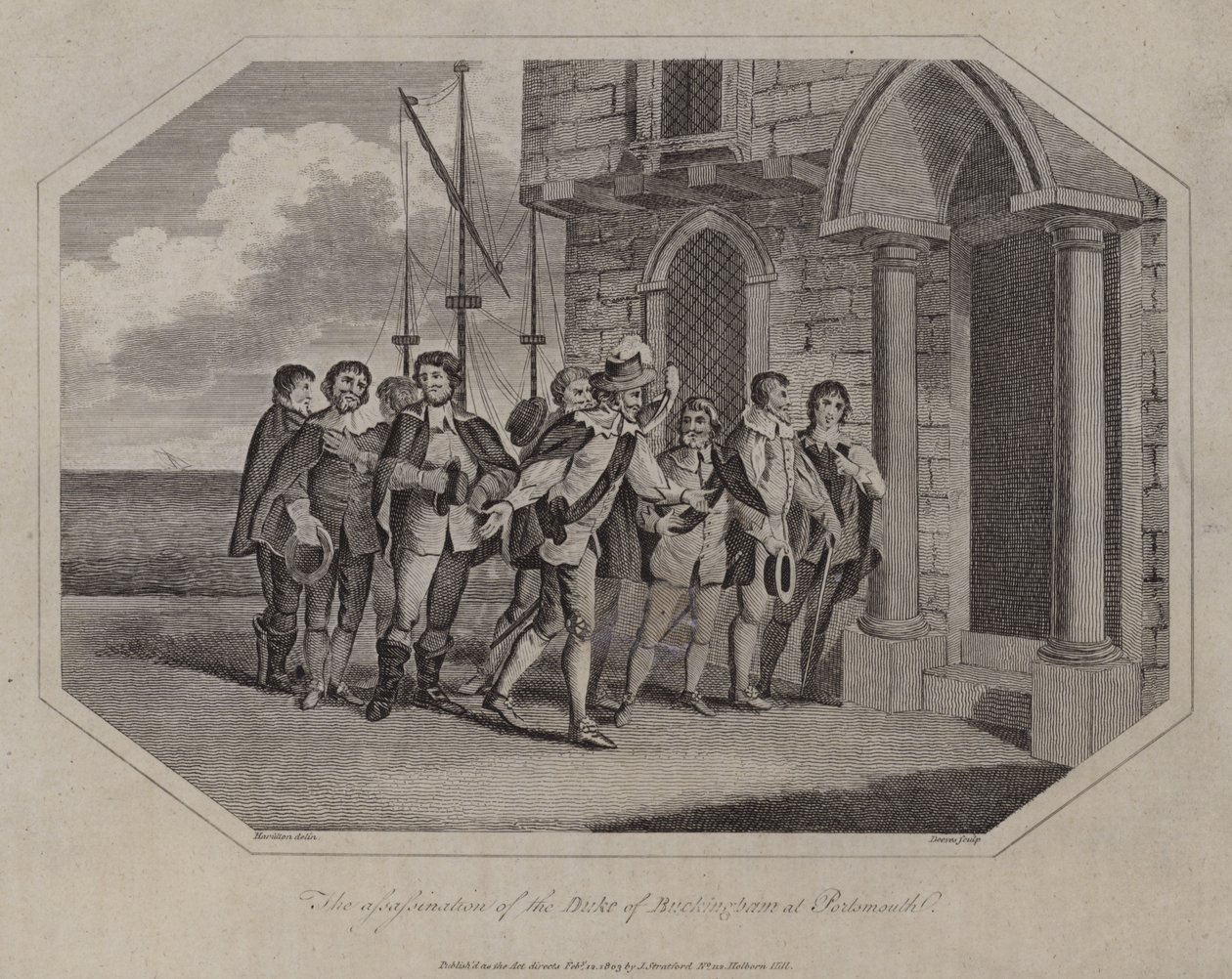 Die Ermordung des Herzogs von Buckingham in Portsmouth von English School