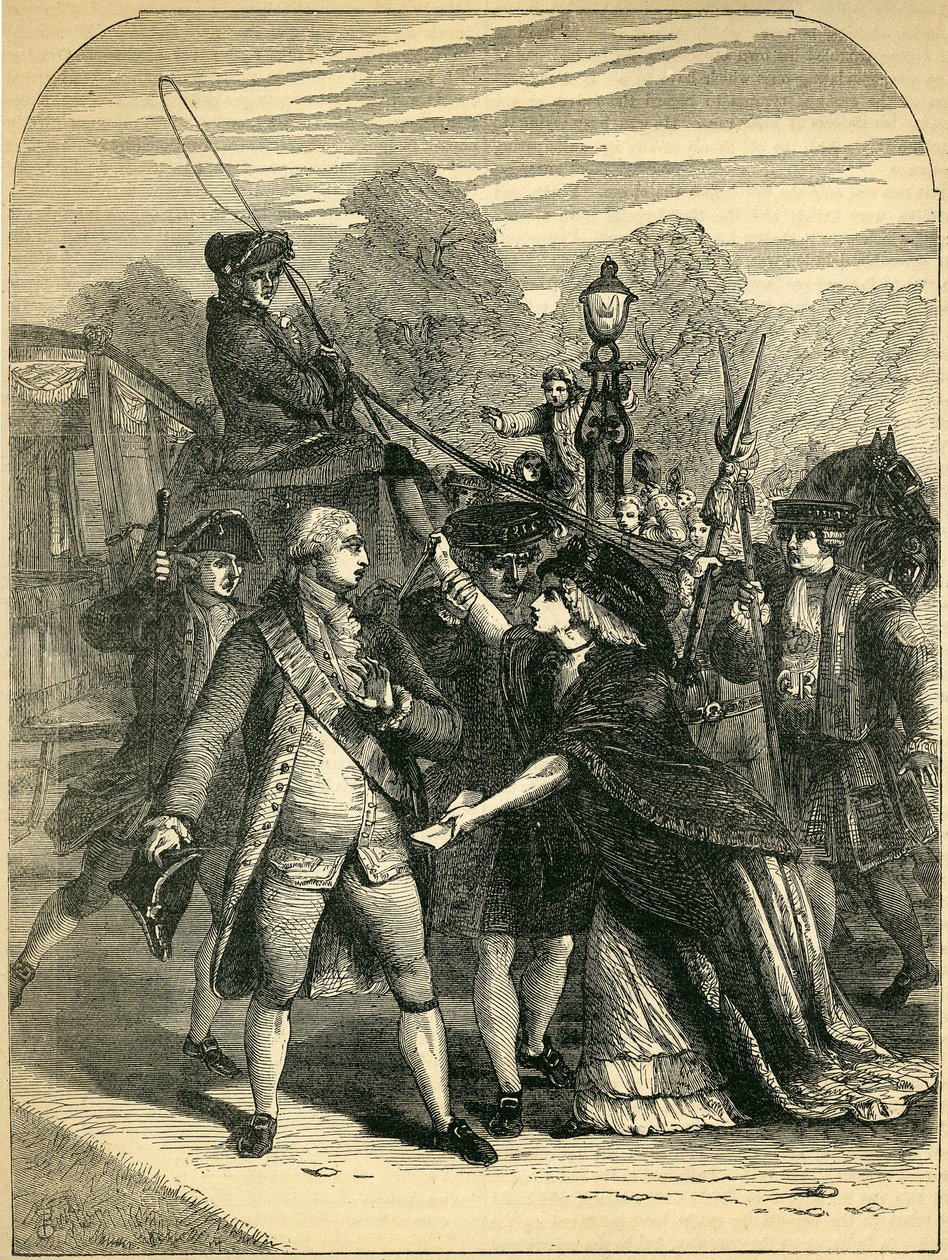 Der versuchte Mordanschlag auf George III durch Margaret Nicholson von English School