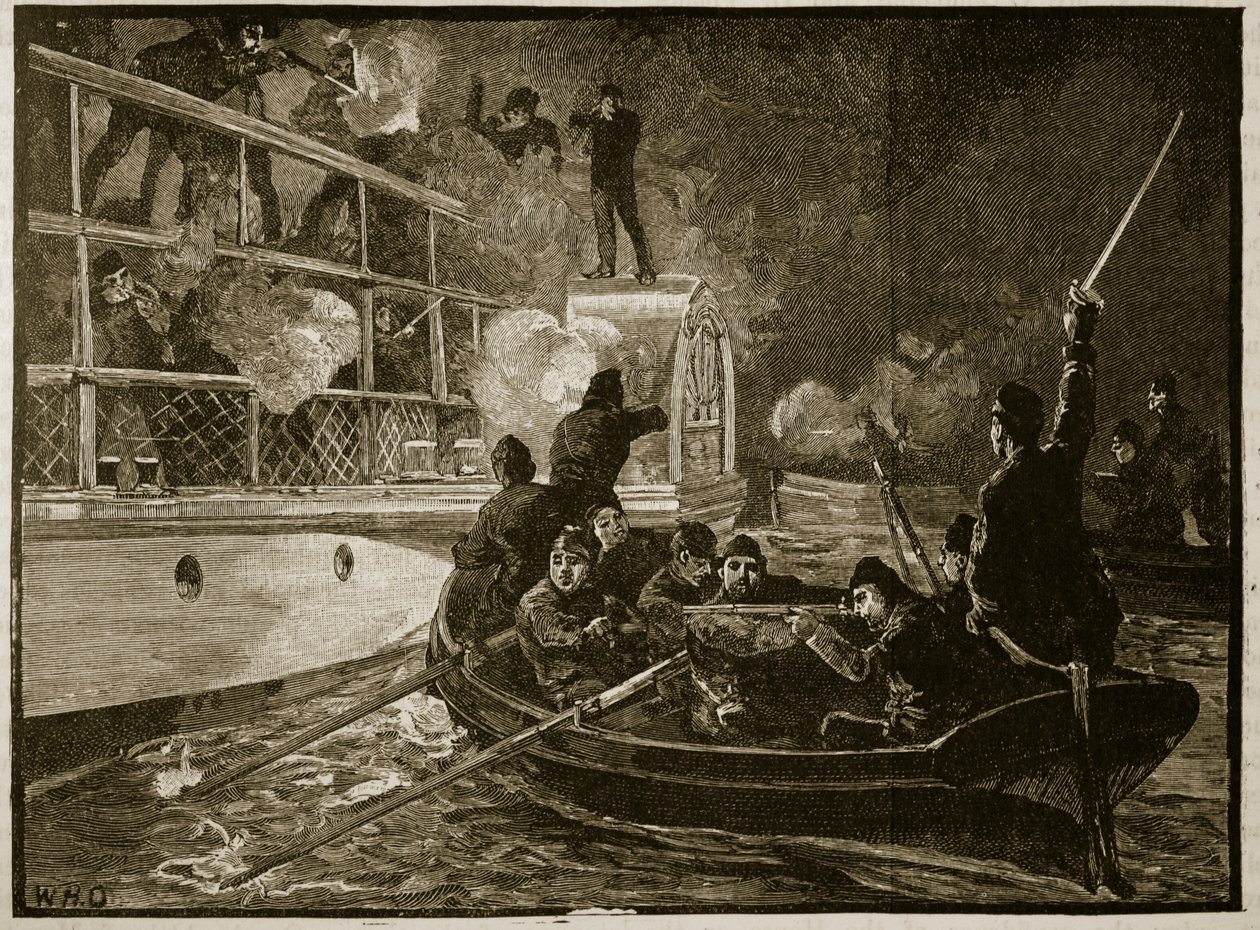 Die Eroberung der Caroline, 1837, Illustration aus Cassells Illustrierter Geschichte Englands von English School