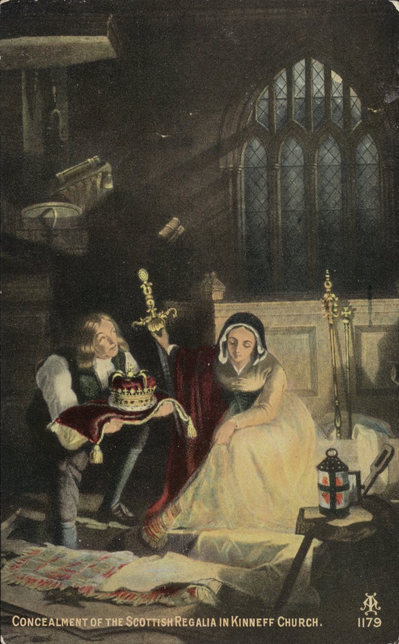 Die Verbergung der schottischen Insignien in der Kinneff-Kirche von English School