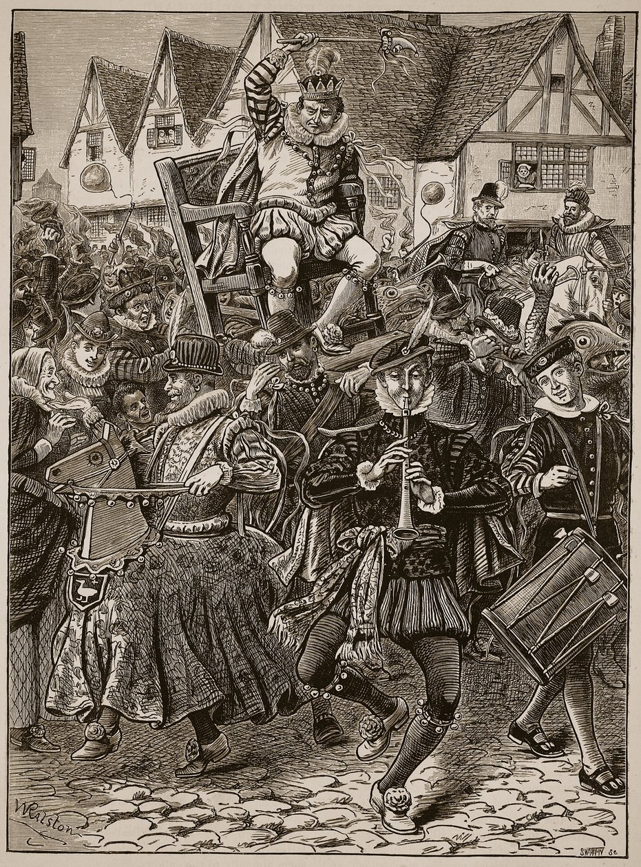 Der Schabernack von My Lord of Misrule, Illustration aus Cassells Illustrierter Geschichte Englands von English School