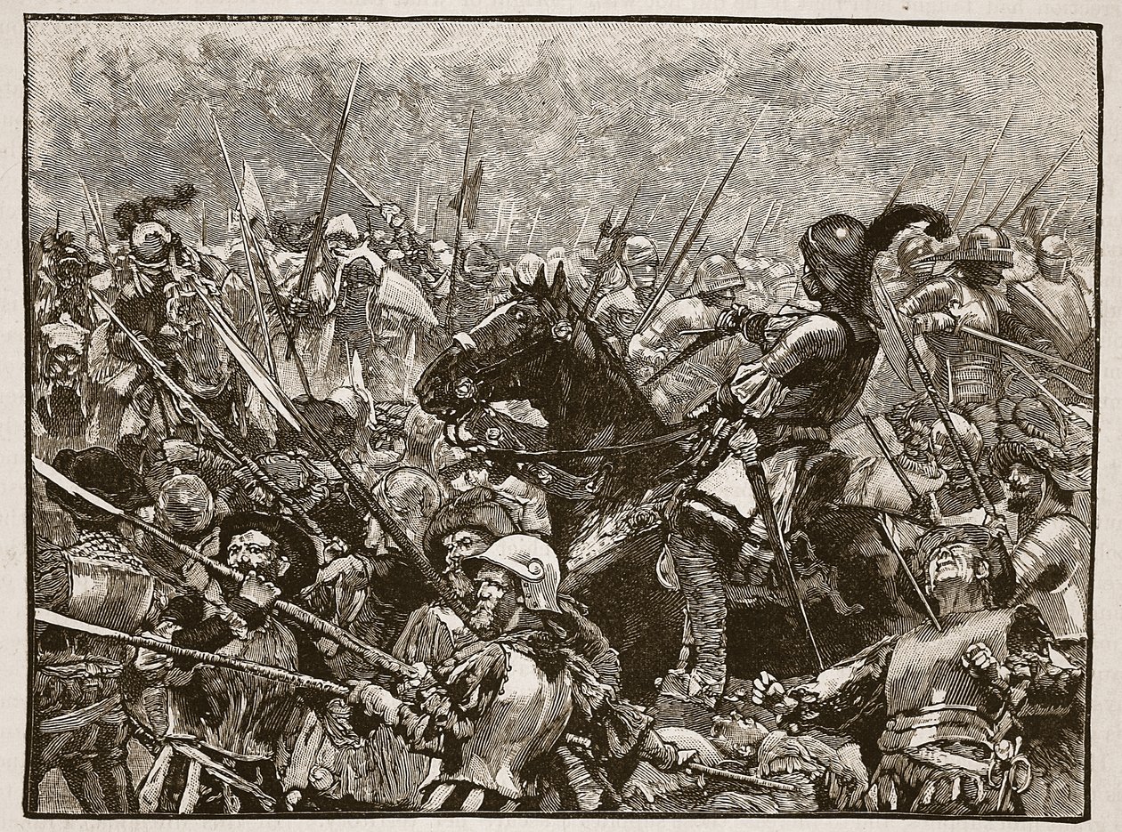 Der letzte Widerstand von Schwarz und seinen Deutschen, Illustration aus Cassells Illustrierter Geschichte Englands von English School