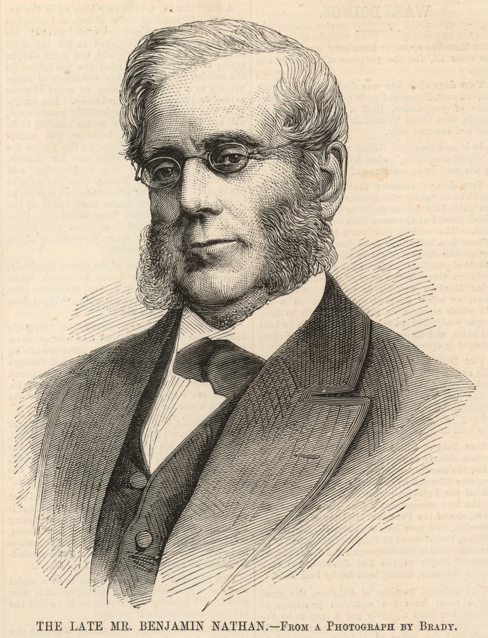 Der verstorbene Herr Benjamin Nathan (Gravur) von English School