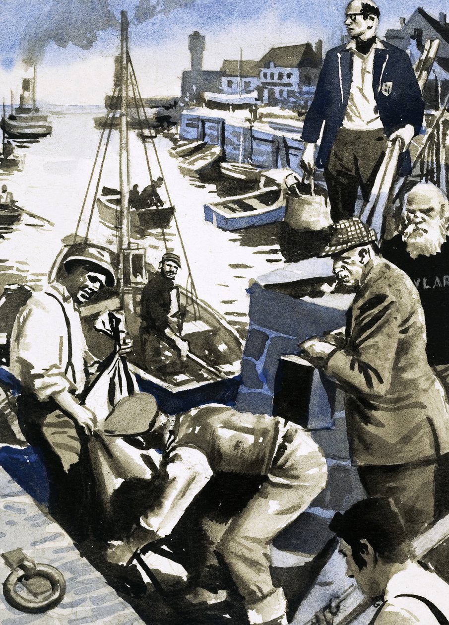 Die kleinen Boote, die an der Evakuierung von Dünkirchen teilnahmen von English School