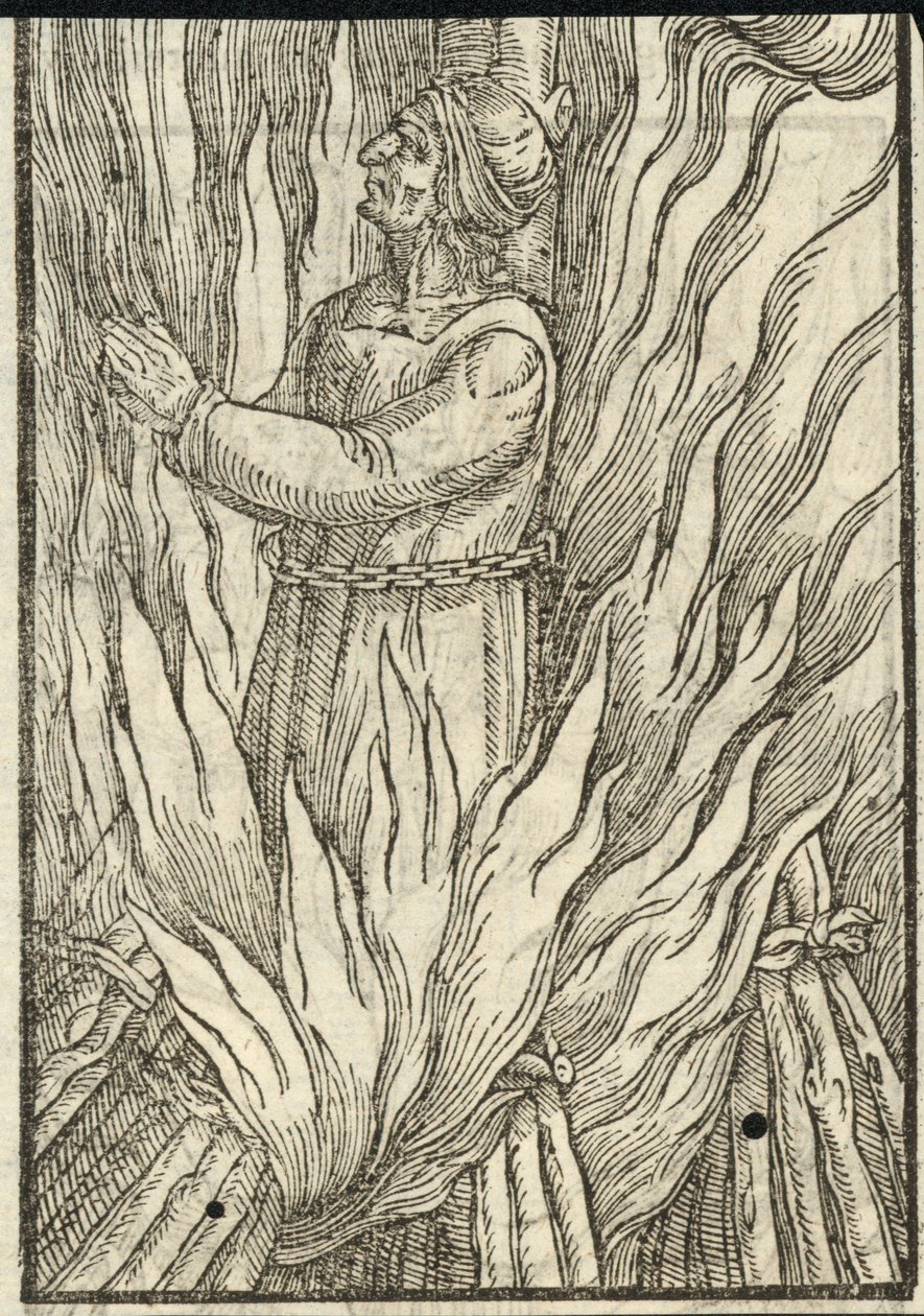 Das Martyrium einer armen Frau in Exeter (Gravur) von English School