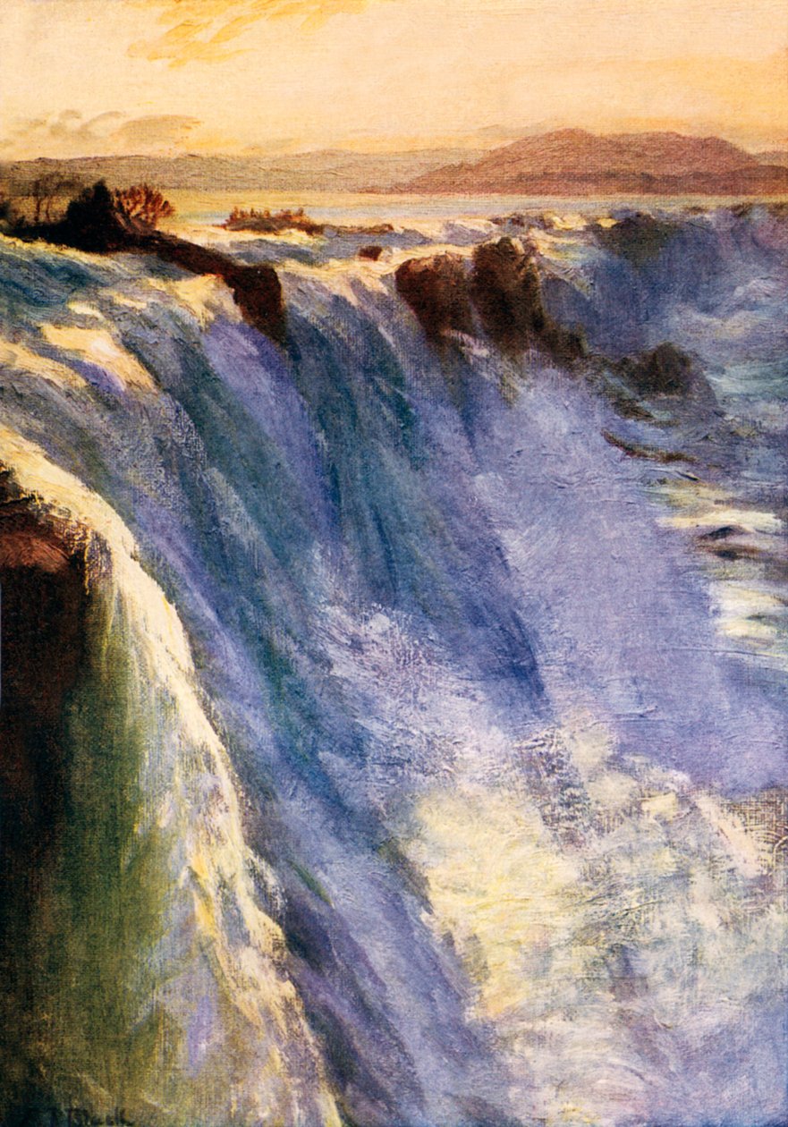 Die mächtigste Wasserkraft der Erde (Farblithografie) von English School