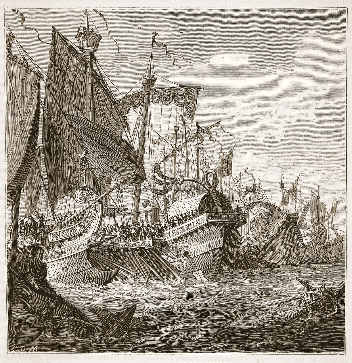 Die Seeschlacht vor Kap Pelorus von English School