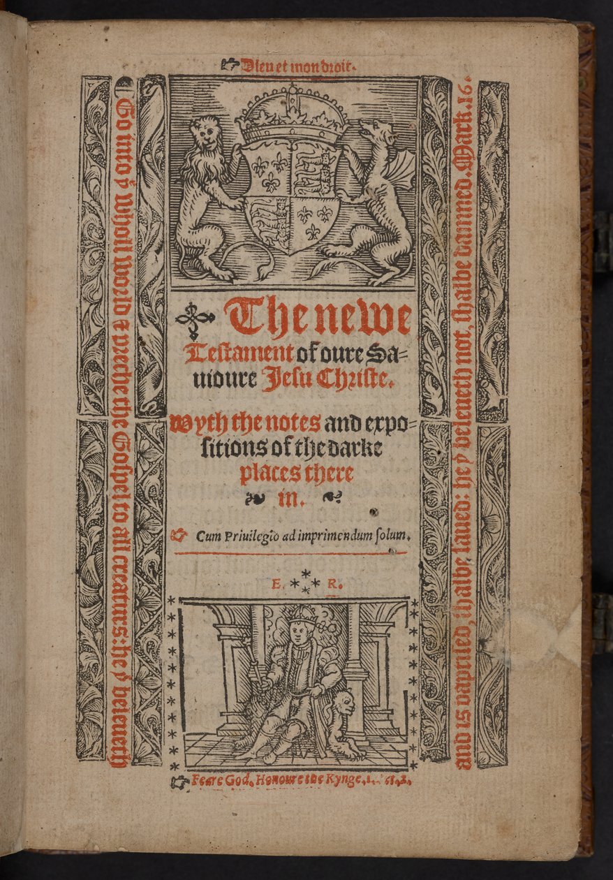 Titelseite des Neuen Testaments unseres Erlösers Jesus Christus von English School