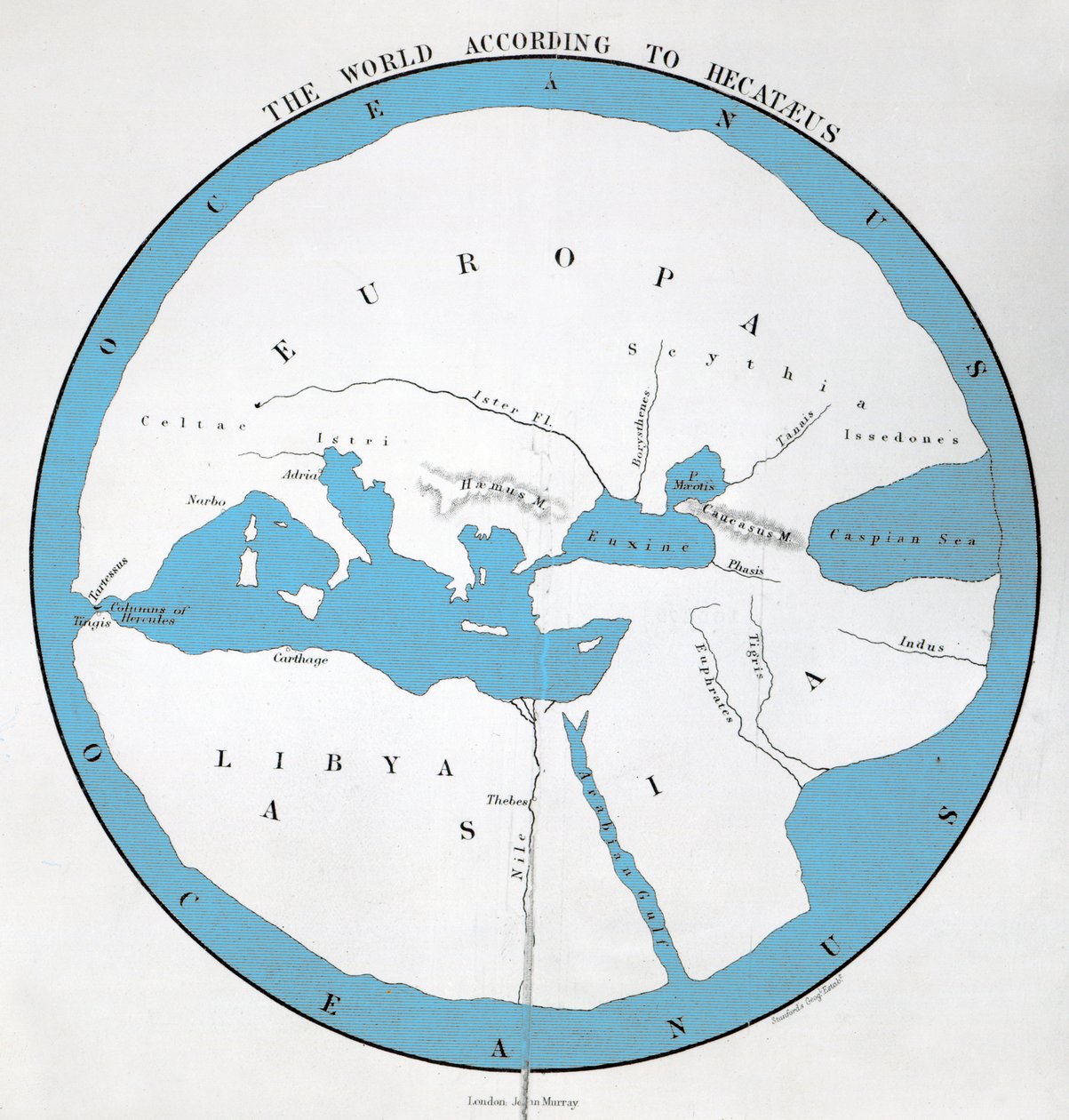 Die Welt nach Hekatäus, veröffentlicht von John Murray von English School