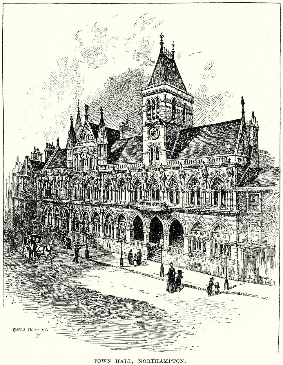 Rathaus, Northampton (Gravur) von English School