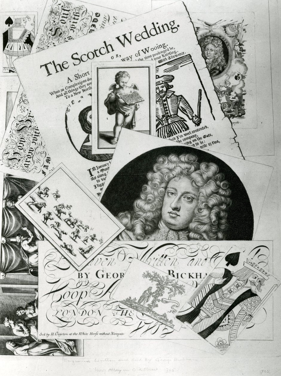 Handelskarte, graviert von George Bickman (Gravur) von English School