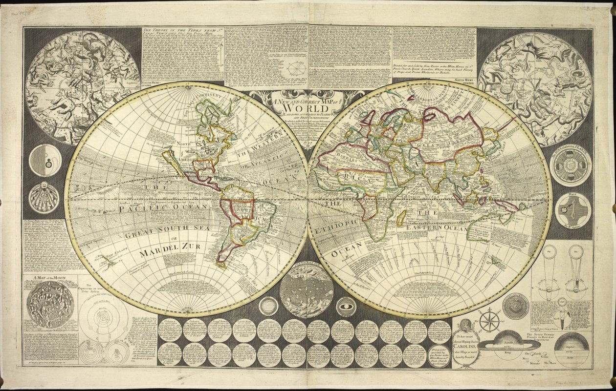 Zwei-Hemisphären-Weltkarte von English School