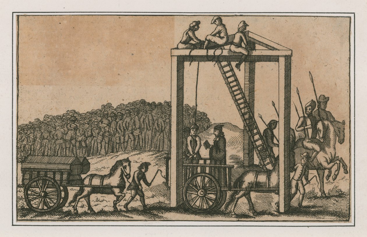 Tyburn Tree, um 1680 von English School