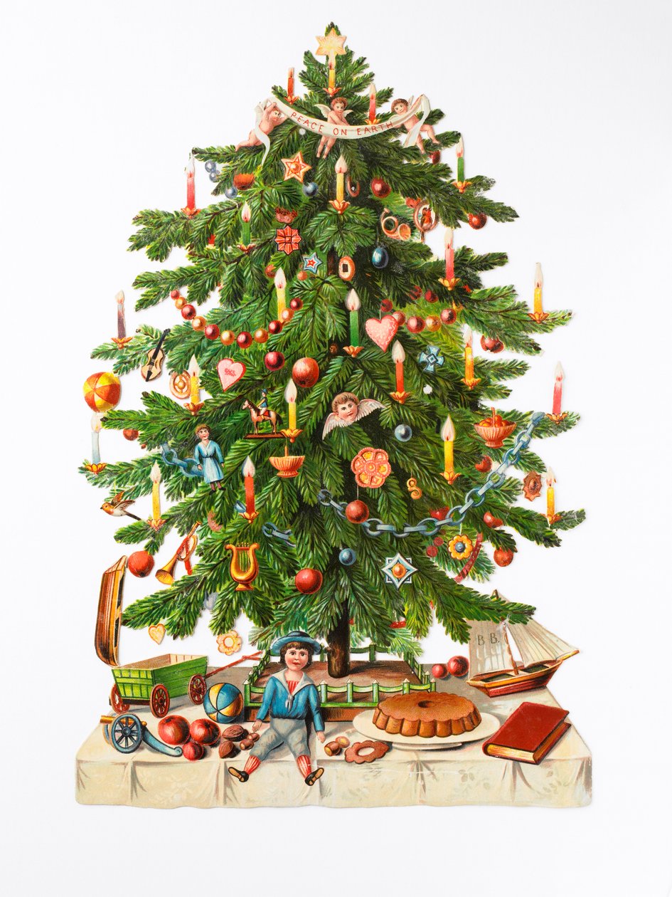 Viktorianische Weihnachtskarte, um 1880 von English School