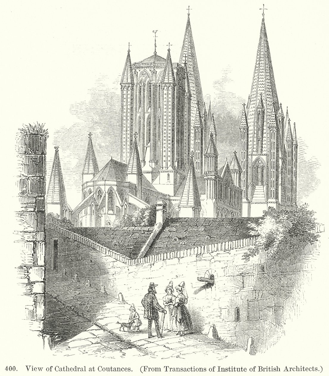 Ansicht der Kathedrale in Coutances von English School